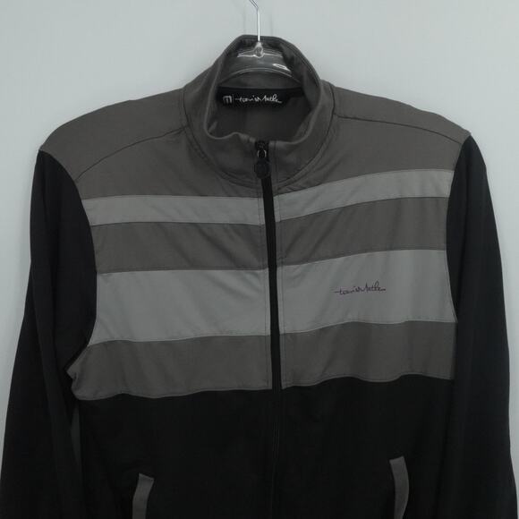 Travis Mathew Jacket Mens Medium Gray Black Tech Track Performance Full Zip Golf - Picture 8 of 13